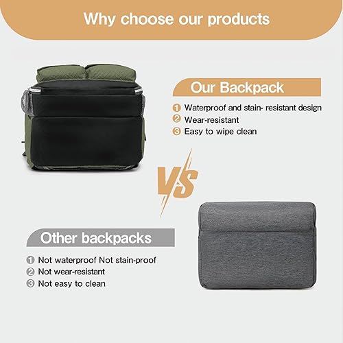 Miniatura 4 de Mochila para pañales de 25 litros de capacidad con cambiador para niños y niñas, cosas esenciales para bebés para mamá (rosa)