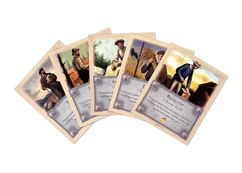 Miniatura 1 de Professions Victory Point Cards, Bricklayer, Stonemason, Farmer, Shepherd, Lumberjack, compatible with Catan's Settlers of Catan 5th Edition,
