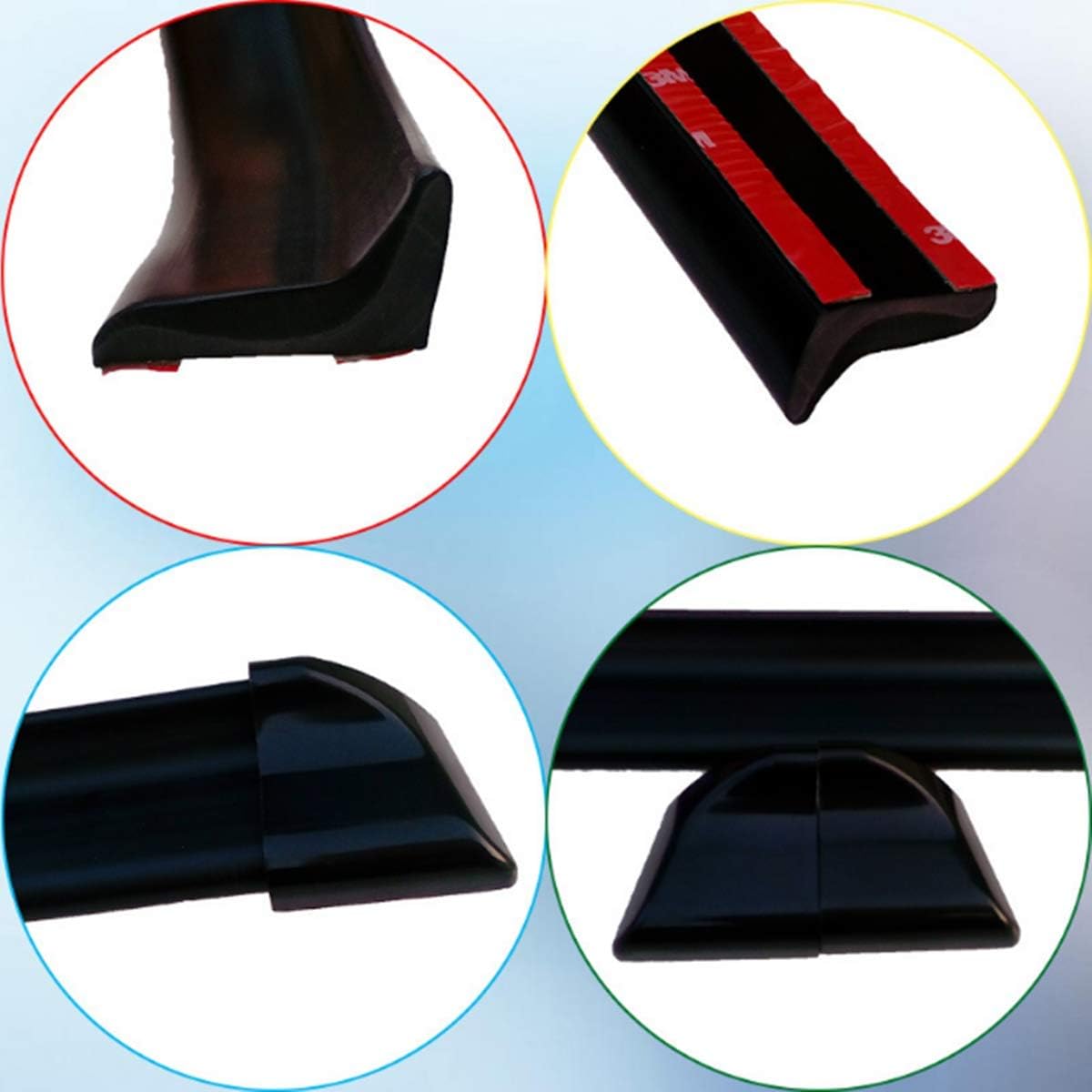 COOL·CAR 4.9ft (150cm) Universal Rubber Trunk Spoiler Lip Kit Car Rear Spoiler Exterior Rear Spoiler Punch-Free refit Spoiler Suitable for All Type of car(Black long150cm)