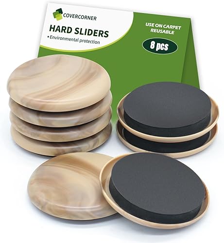 Miniatura 16 de Deslizadores de muebles para alfombra 8 PCS - 4 3/4 pulgadas Deslizadores para mover muebles Protectores de piso para patas de sillas - Mueve tus