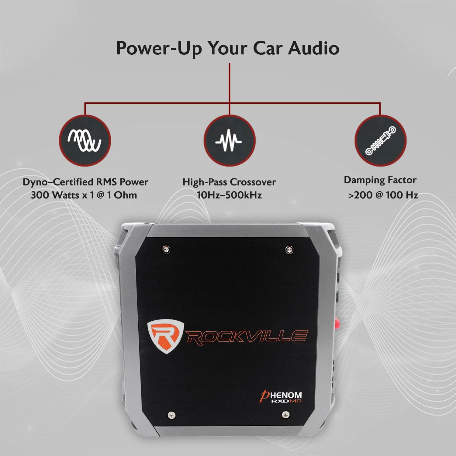 Rockville Rxd-m0 1200 Watt/600W RMS Mono Class D 1 Ohm Amplifier Car Audio Amp