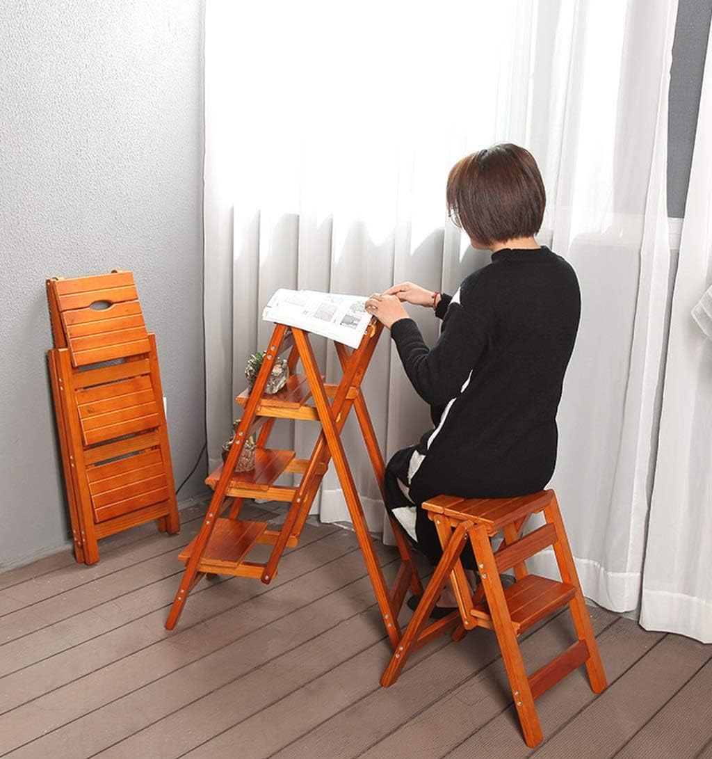 Folding Step Ladder Stools Multi-Functional 4-Steps Ladder Flower Stand Rack
