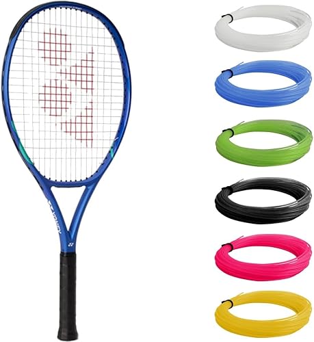 Yonex Ezone Junior - Raqueta de tenis azul (8. generación) de 25 pulgadas, cuerda personalizada en tu elección de color