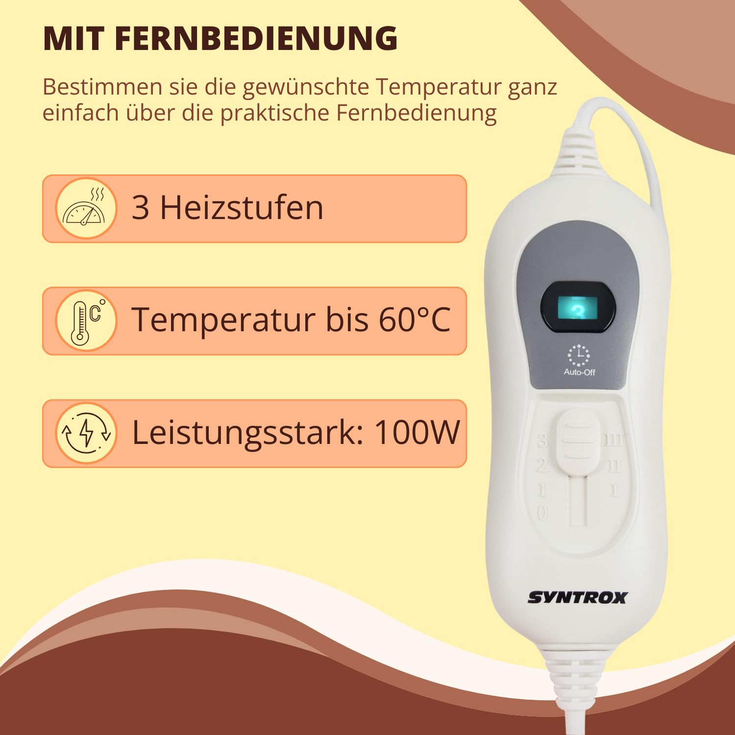 Syntrox Germany Wärmegürtel für Rücken Hainas | Rückenwärmer | Nackenwärmer Heizweste, Wärmebehandlung, Temperaturstufen, Überhitzungsschutz, Wellness-Produkt, Entspannung zu Hause