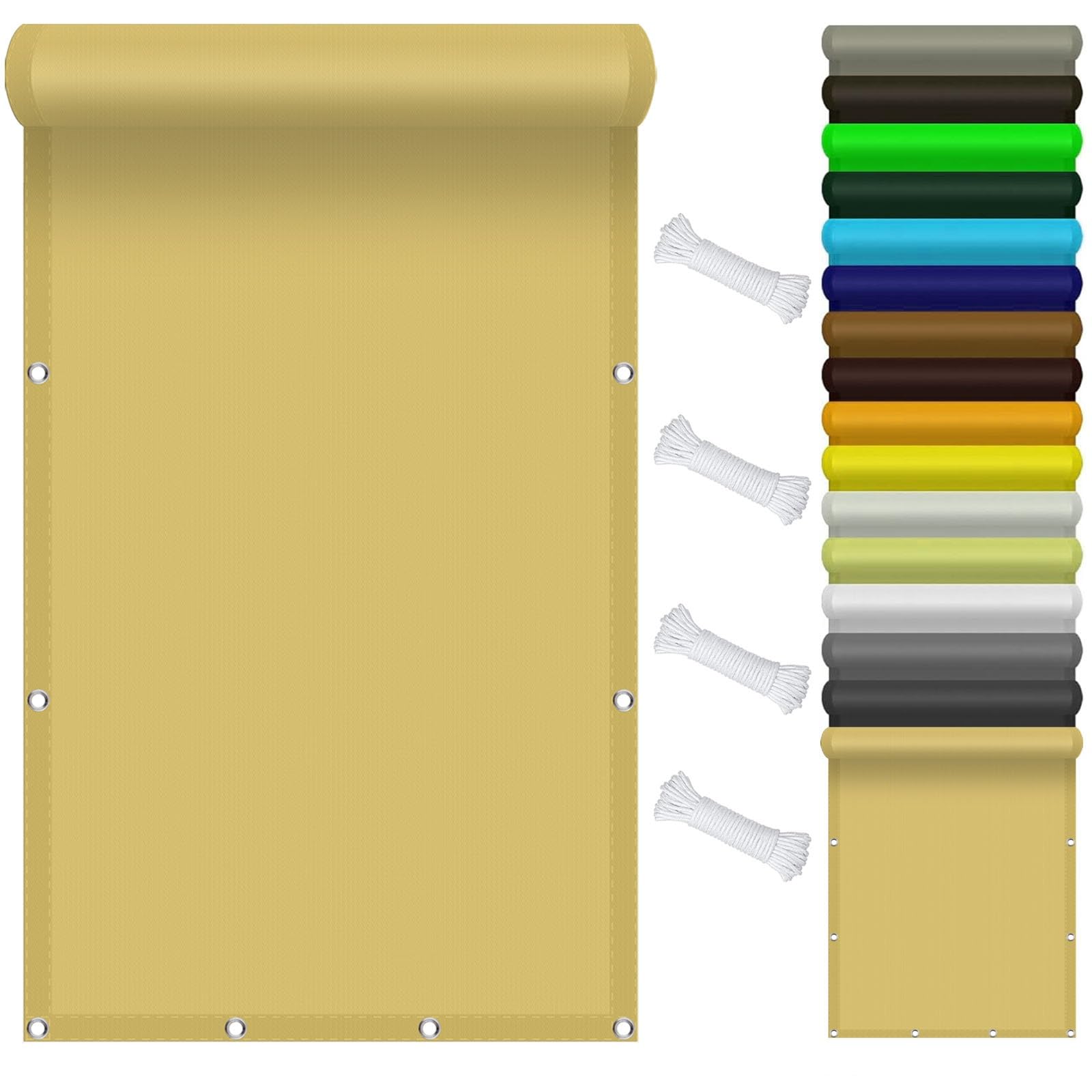 Voile d'ombrage hydrofuge et anti-déchirure jaune sable pour terrasse et jardin