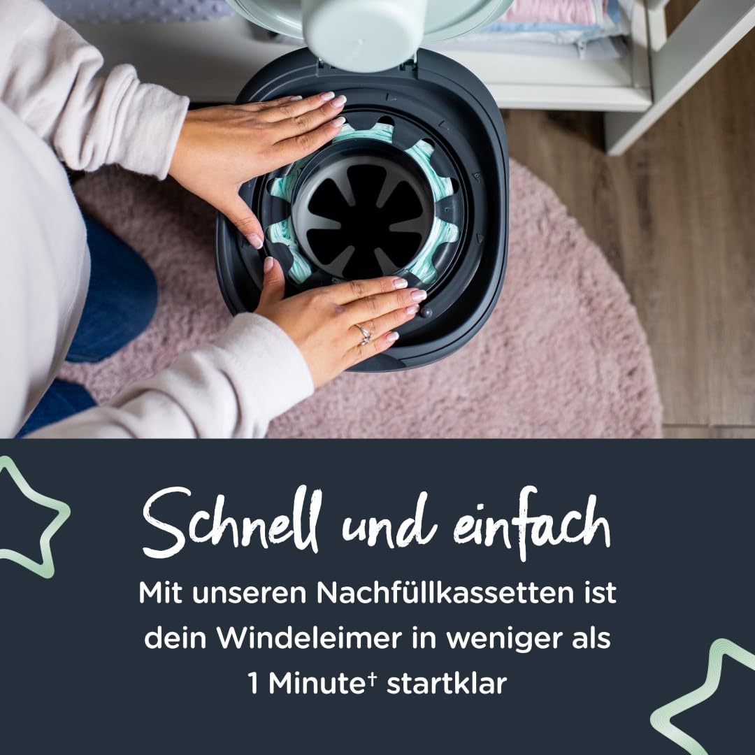 Tommee Tippee Windeleimer Nachfüllkassetten für Twist & Click, nachhaltiger antibakterieller GREENFILM, 18er Pack