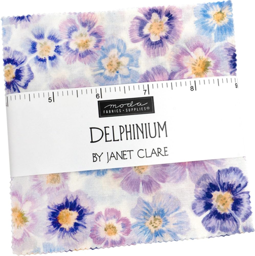Delphinium Charm Pack By Janet Clare, 42 5-inch Precut Fabric Quilt Squares