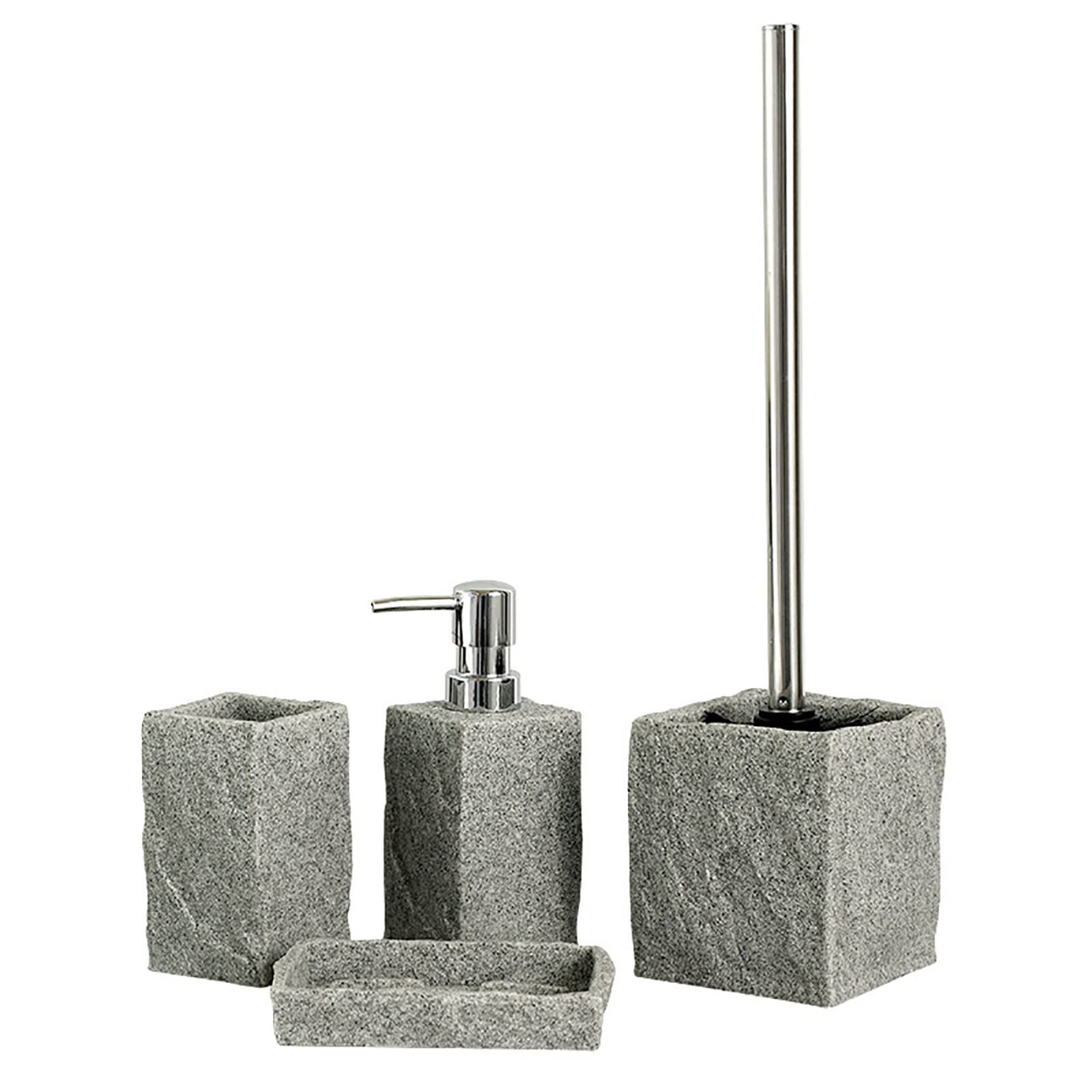 Juegos de Accesorios de baño, Simple Resina Acesorios Cuartos de Baño 4 Piezas con Escobillas de Baño Dispensador Jabon Baño Jabonera Baño Porta Cepillo de Dientes Mármol
