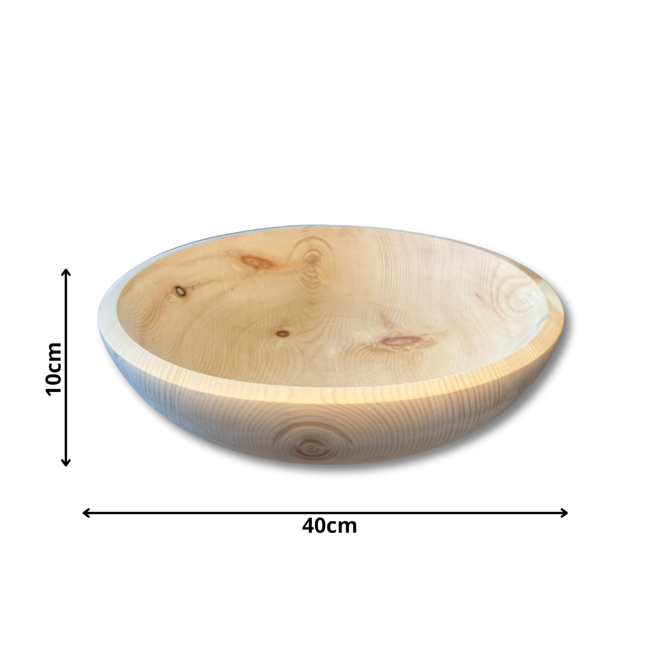 Generisch Zirbenschale 40cm – gedrechselt & naturbelassen – Holzschüssel aus Zirbenholz – Aromaschale aus Zirbe – Deko & Küchen Schale