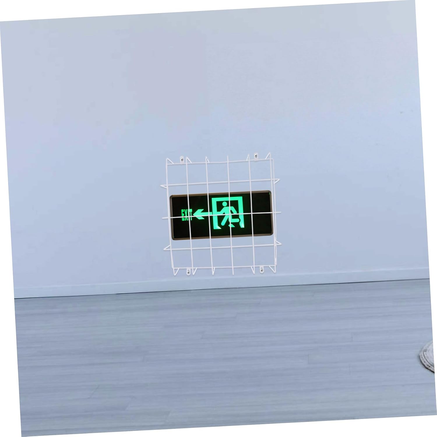 Emergency Light Shield Wire Guard Durable Steel Protective Cage for Exit Signs Wall Mounted with Welded Mesh Edge Protection Easy Installation