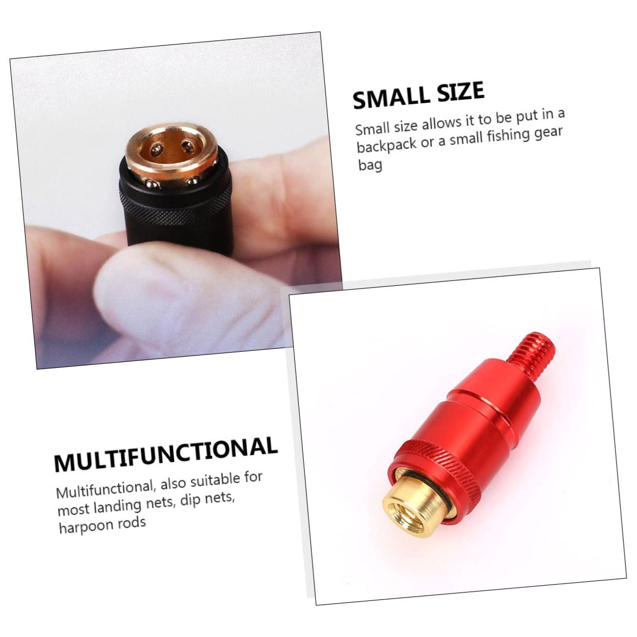 Cabilock 4 Sätze Kopieren Sie Den Netzwerkkopfanschluss Tauchnetz Angelanschluss Ö Kescheranschluss Für Fischkescher Aluminium-Magnesium-Legierung 2 Stücke * 4