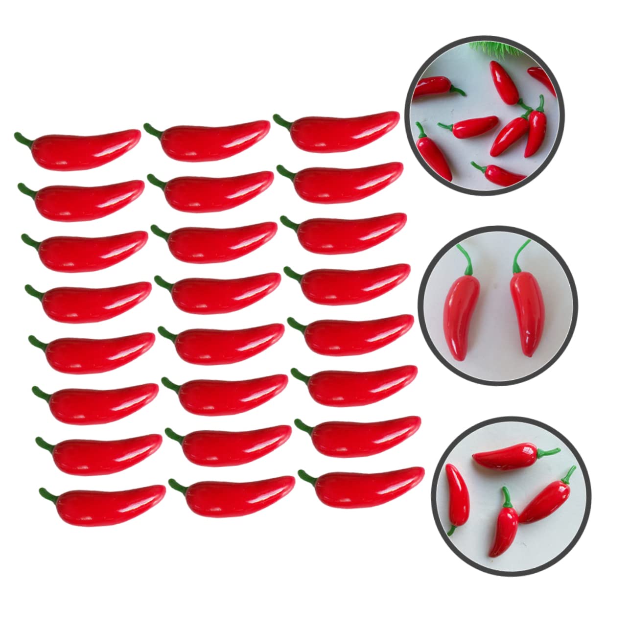Zerodeko 400 Pièces Poivre Artificiel Mini Décor Jouet Alimentaire Mini-Aliments Piment Simulé Faux Piment Petit Piment Fort Piment Décoratif Nourriture Modèle Végétal Rouge Mousse