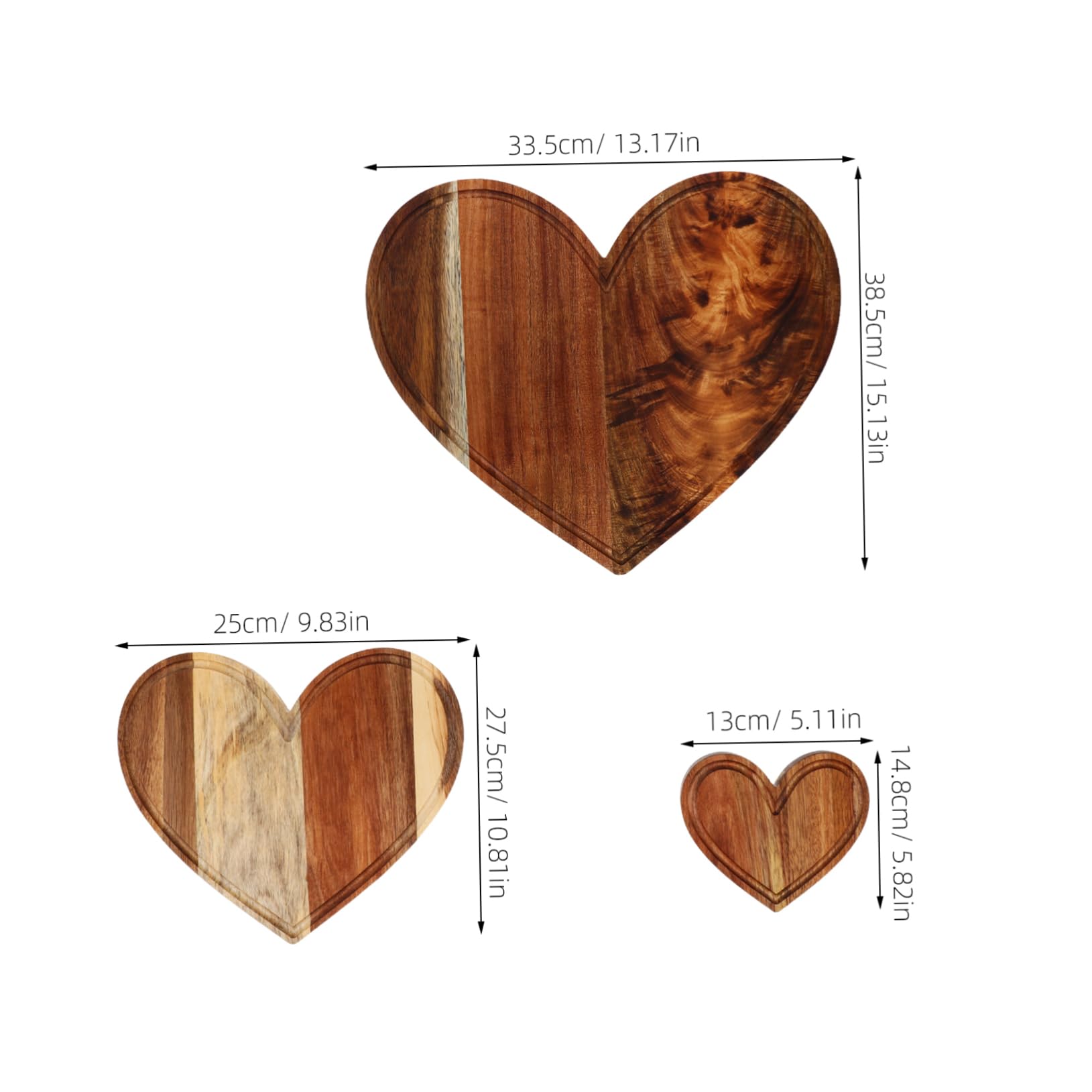 Gatuida 3 Pièces Plateau de Service Forme de Cœur pour Charcuterie Fruits et Fromages pour Mariages et Saint Valentin