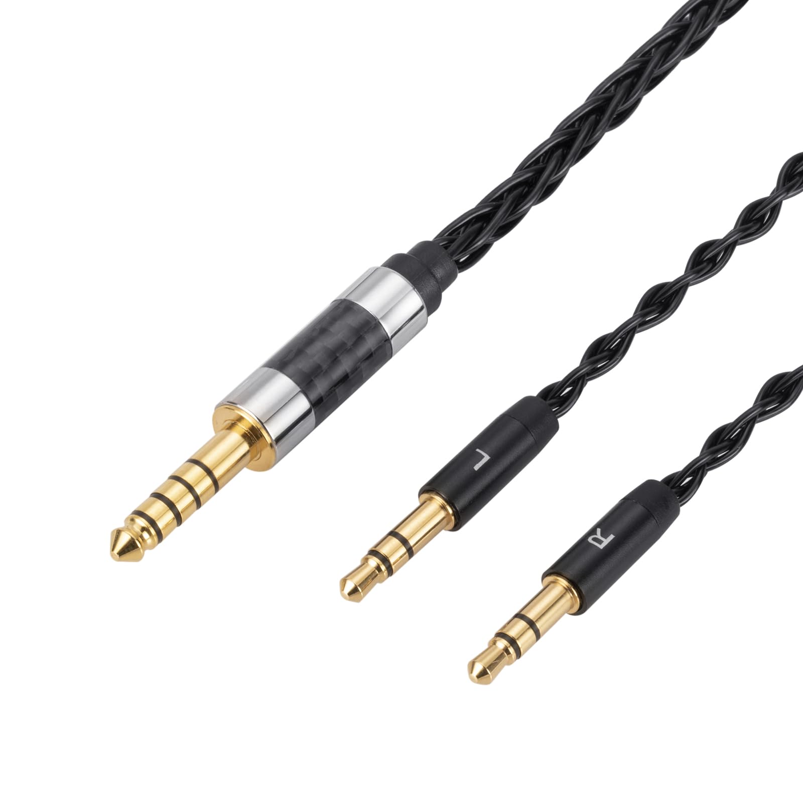 Câble de rechange symétrique à 8 fils OCC de 4,4 mm vers double 3,5 mm - Avec OCC plaqué argent - Compatible avec les casques Sundara, Arya, Ananda et WM1A, NW-WM1Z, PHA-2A, HiFi Upgrade (1,3 m)