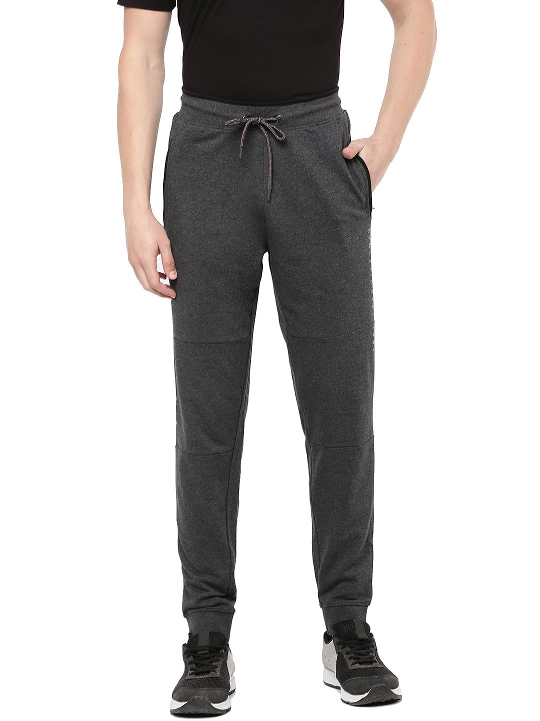 Macroman M-Series Active Joggers for Men in Cotton Rich Fabric Slim Fit with Ribbed Waistband, Zipper Pockets & Sporty Style