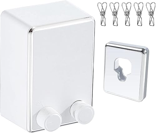 ABHILWY Tendedero retráctil que se retrae al aire libre e interior, cuerda de secado ajustable de acero inoxidable resistente con estuche ABS +