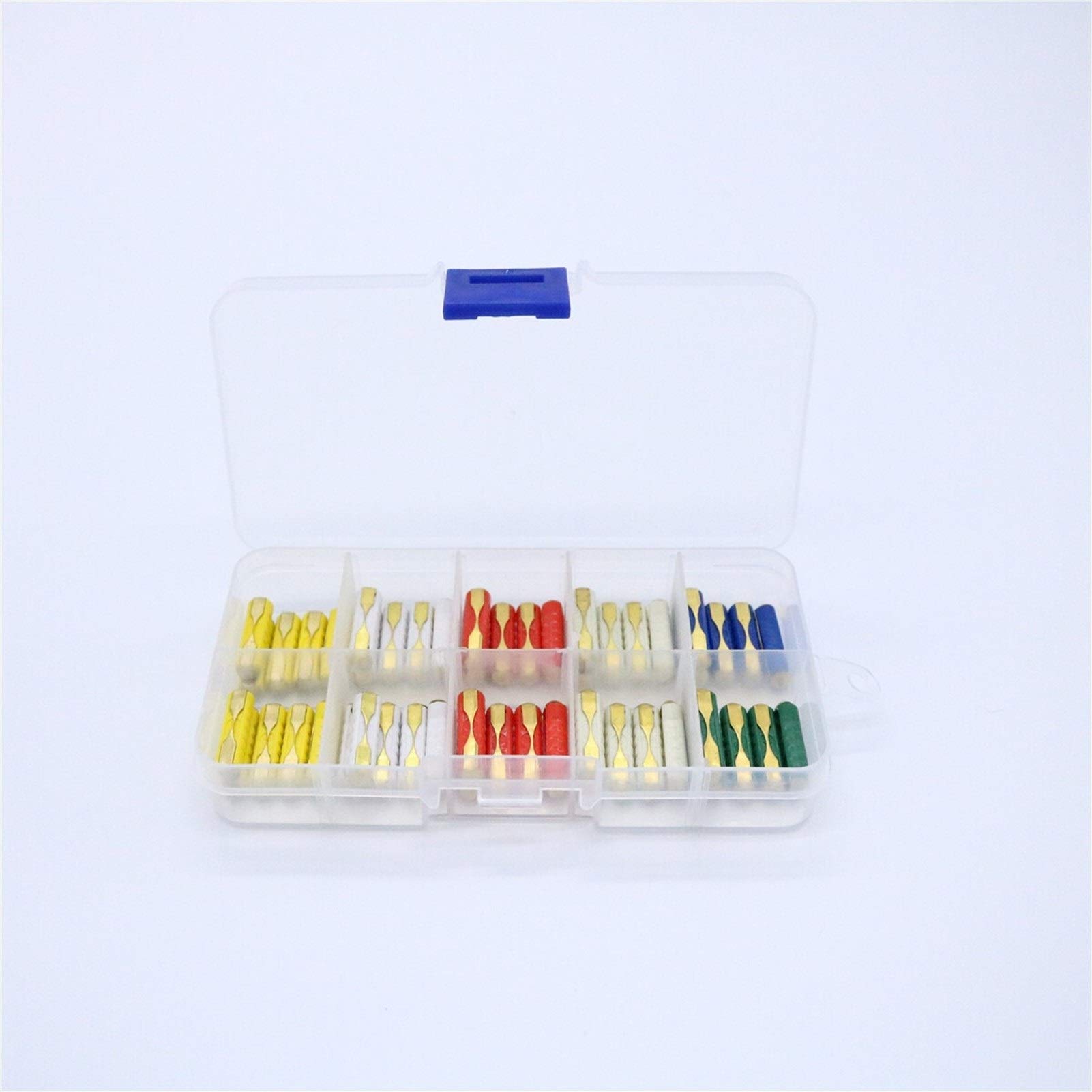 TMP1105 50 pezzi Scatola dei fusibili a lama for auto europea Assortimento Fusibili automatici in bachelite 5A 8A 16A 20A 25A 30A Accessori auto