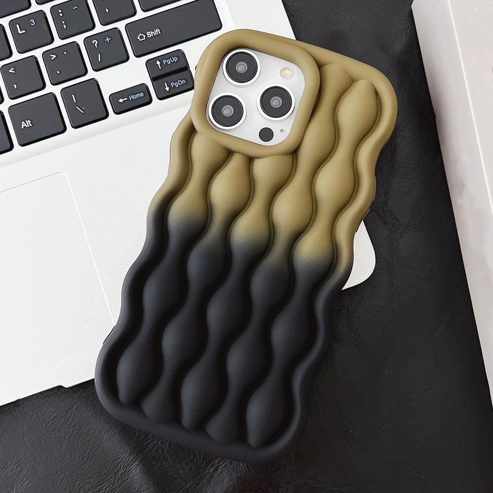 Coque silicone iPhone 12 Pro dégradé noir housse vague protectrice