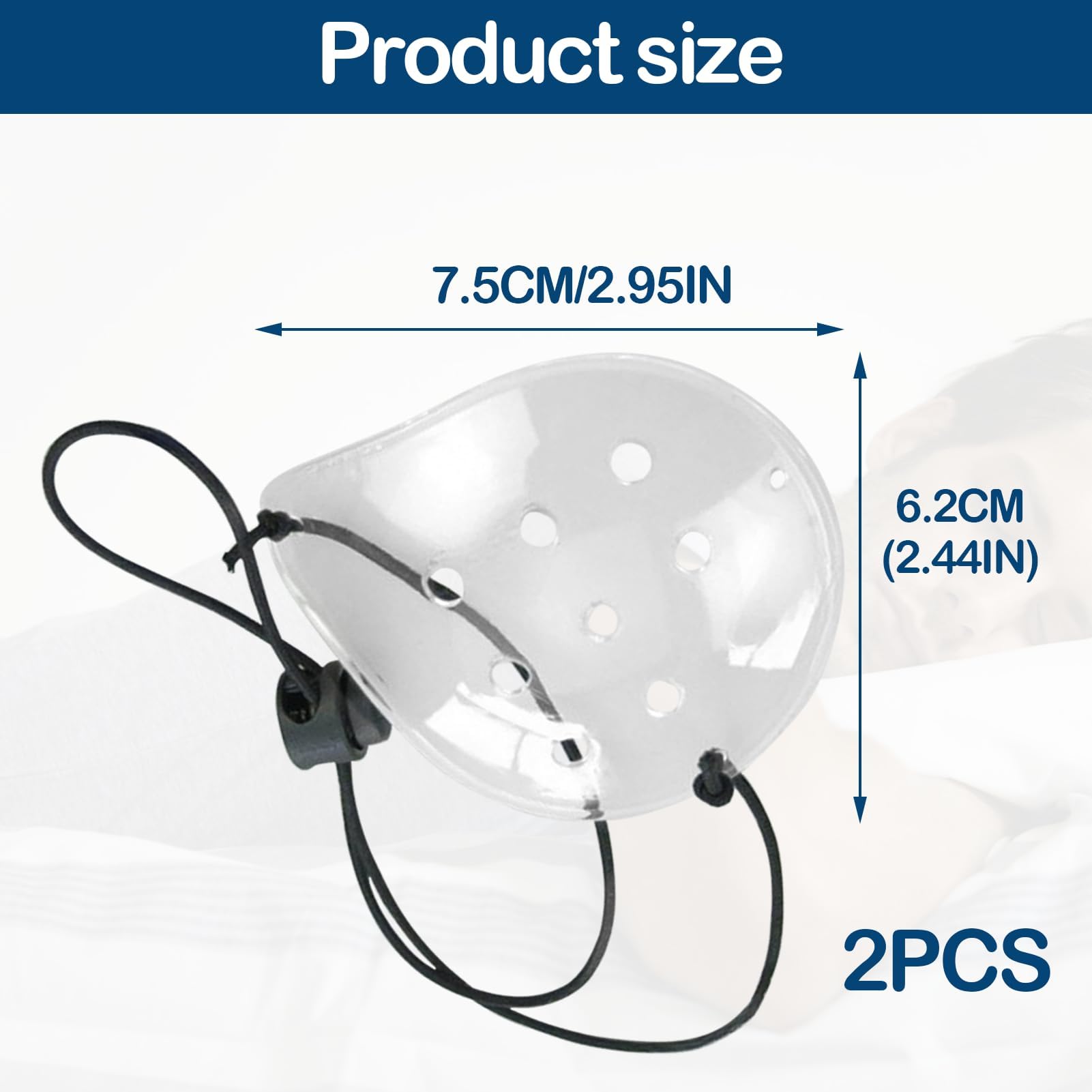 2-Pack White Eye Shield For Cataract Surgery – Breathable 3D Post-Op Eye Patch With Adjustable Strap, Prevents Friction & Ensures Air Circulation