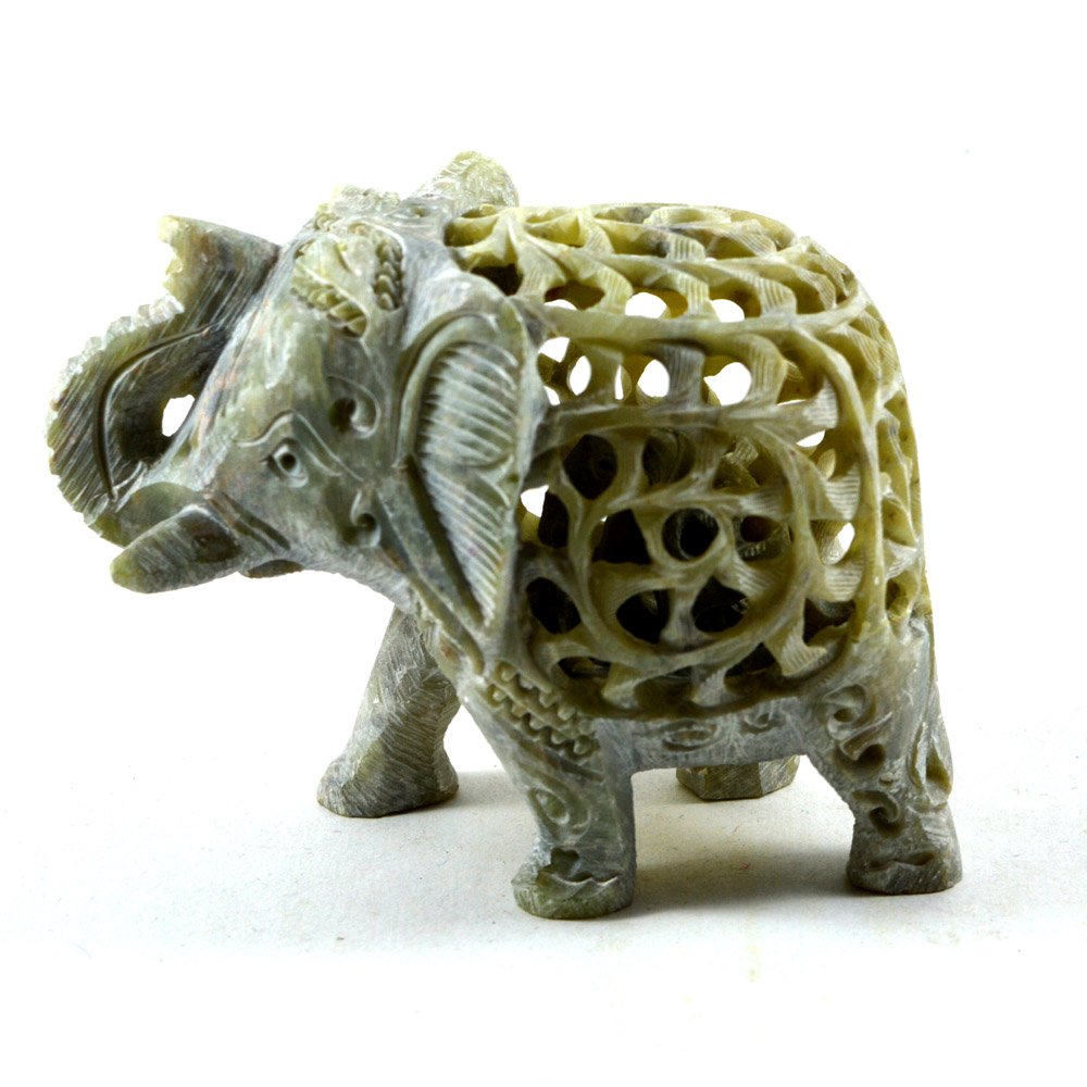 Éléphant en stéatite sculpté à la main : le cadeau idéal symbole de sagesse