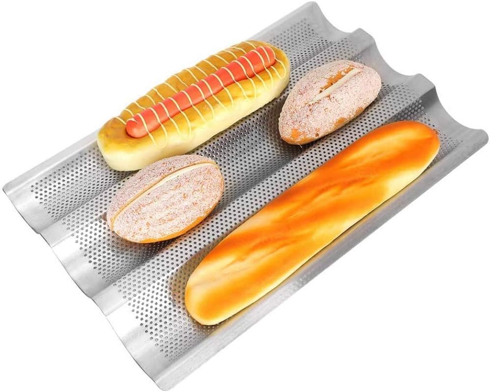 qiuqiu Baguette Mold, Stainless Steel Baguette Baking Tray, Gatherings of Friends for Afternoon Tea