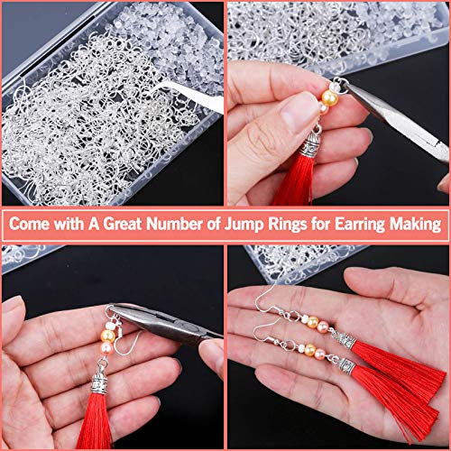 Hypoallergenic Earring Hooks, Thrilez 600Pcs Earring Making Kit With Hypoallergenic Earring Hooks, Jump Rings And Clear Rubber Earring Backs For Diy Jewelry Making (Silver) #TOP3