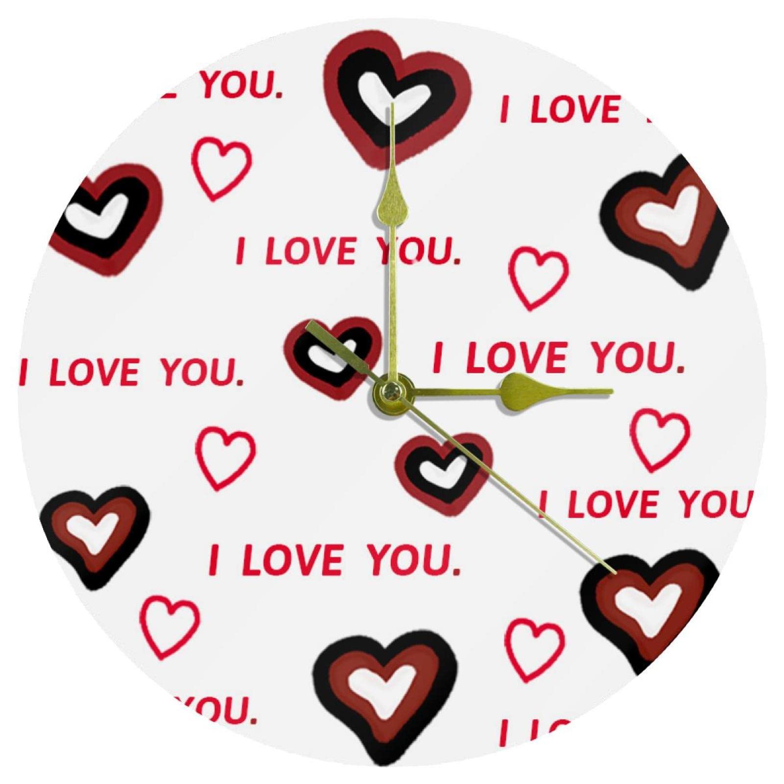 Horloge murale silencieuse cœur 24cm sans tic-tac pour chambre