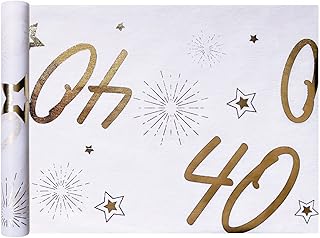 Oblique Unique® Table Runner, Table Runner, Gold Shiny Table Decoration for Birthday, Anniversary, Golden Wedding Party Decoration (Table Runner 40)