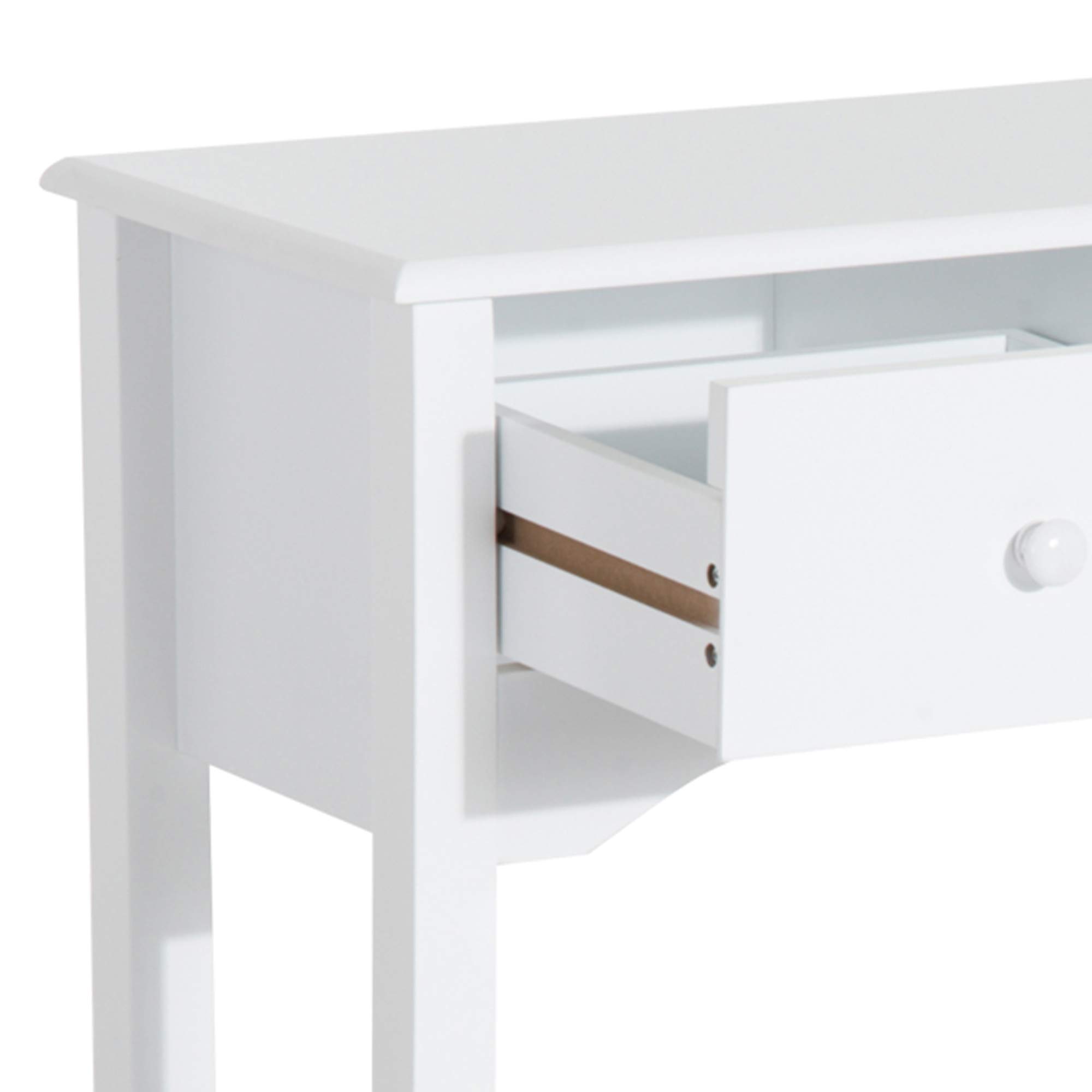 HOMCOM Tavolo Consolle Moderno con 3 Cassetti, Consolle da Ingresso in MDF, per Corridoio, Soggiorno, 100x32x85 cm, Bianco