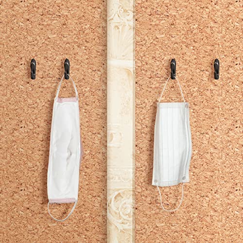 Image of Shimeyao 30 Pieces Push Pin Hooks Push Pin Hangers Thumb Tacks Hook 20 Lbs Metal Hanger Picture Hanging Nails for Wall Wooden Fabric Home Office(Black)