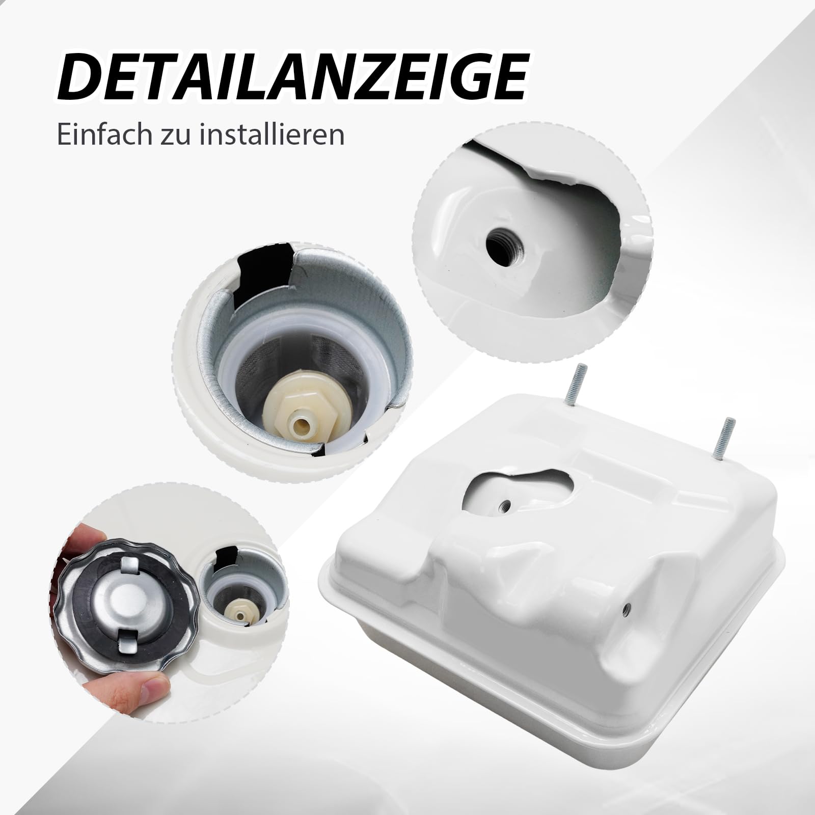 Motor Kraftstofftank-Kit, Ersatz für Honda GX240 GX270 GX340 8PS 9PS 11PS 13PS Motoren, einschließlich Kraftstofftank, Deckel und Filter, ersetzt 17510-ZE2-800ZC