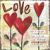 Dicksons Love is Patient Kind Never Ends 7 x 7 Inch Wood Decorative Hanging Wall Plaque