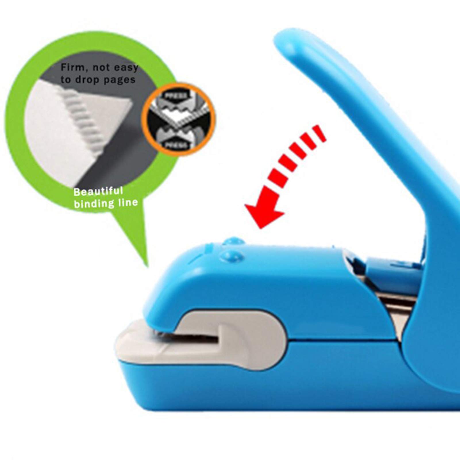 Agrafeuse Bureau Agrafeuse sans Agrafe Permet de Gagner du Temps et de l'agrafeuse d'agrafeuse sans Aiguille Mini agrafeuse Portable avec dissolvant d'agrafage Agrafeuse(A)