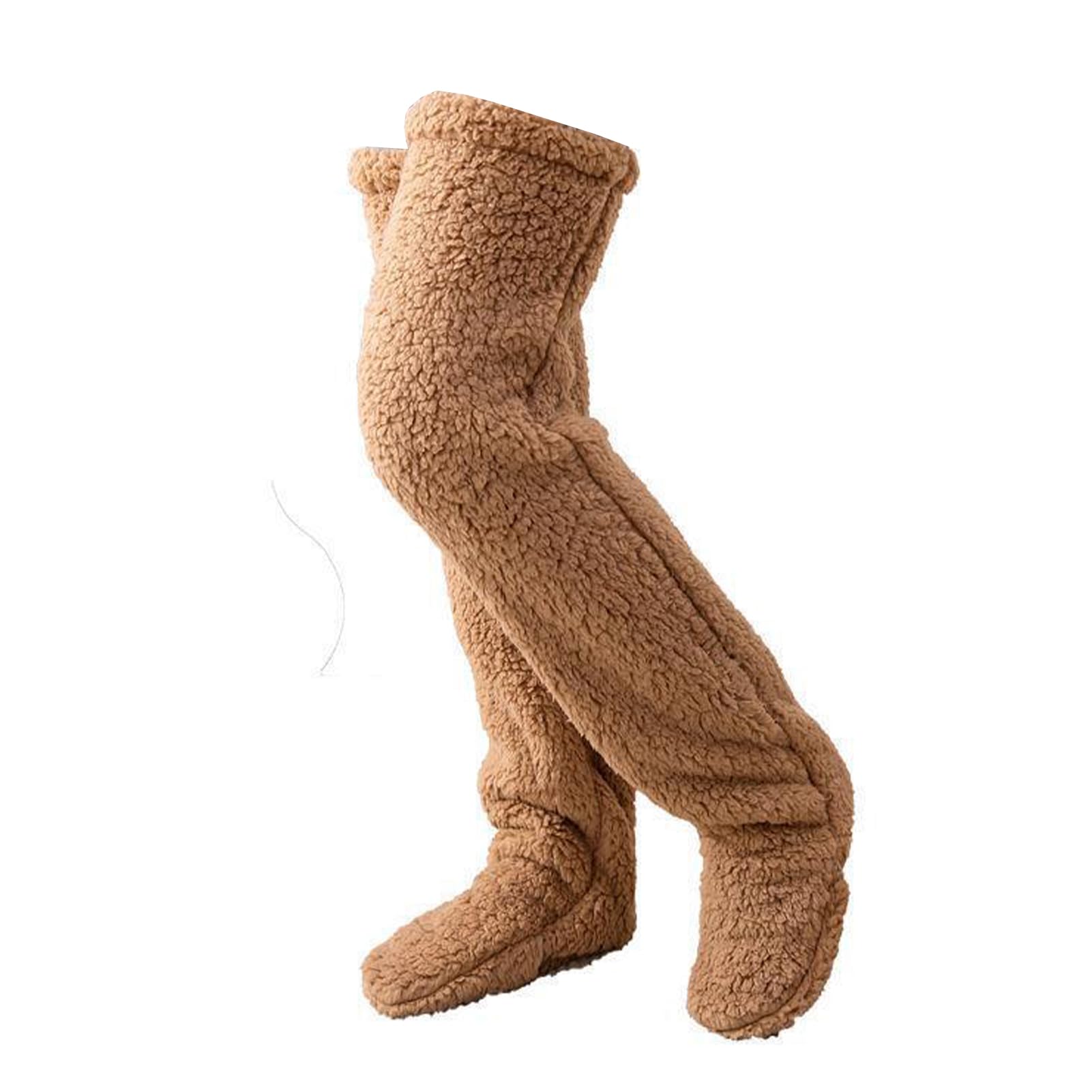 Snugglepaws Sock Slippers，Snuggle Paws Thigh High Socks，Furry Long Leg Warmers Winter Home Sleeping Socks
