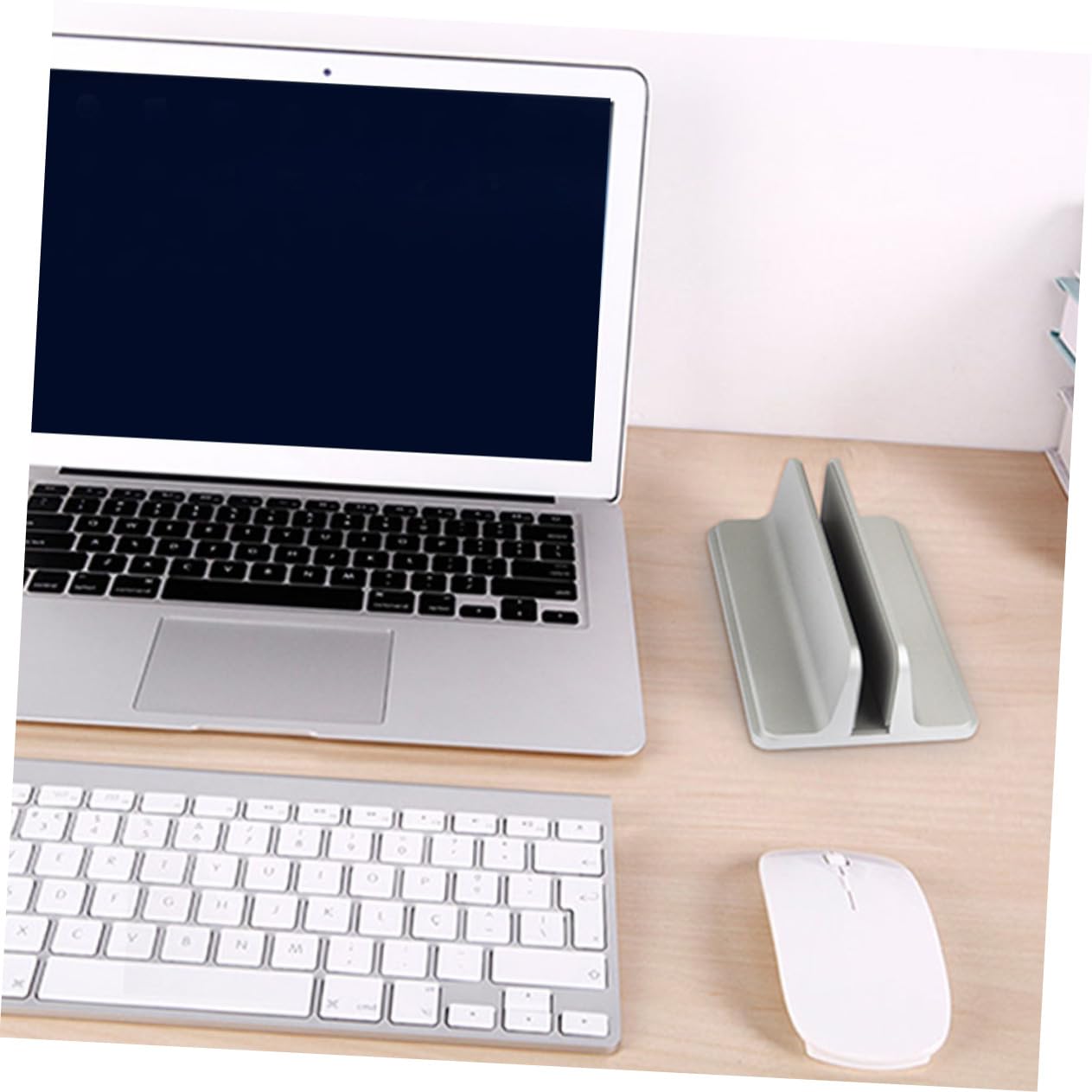 NUOBESTY Supporto Verticale Per Laptop Supporto Da Tavolo in Lega Di Alluminio Archiviazione Verticale Spazio Design Stabile
