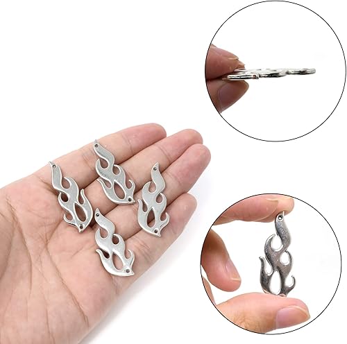 Miniatura 3 de Honbay 24 piezas de aleación de llama, conectores de fuego, colgantes para aretes, pulseras, collares, joyería, aleación, No es una piedra preciosa