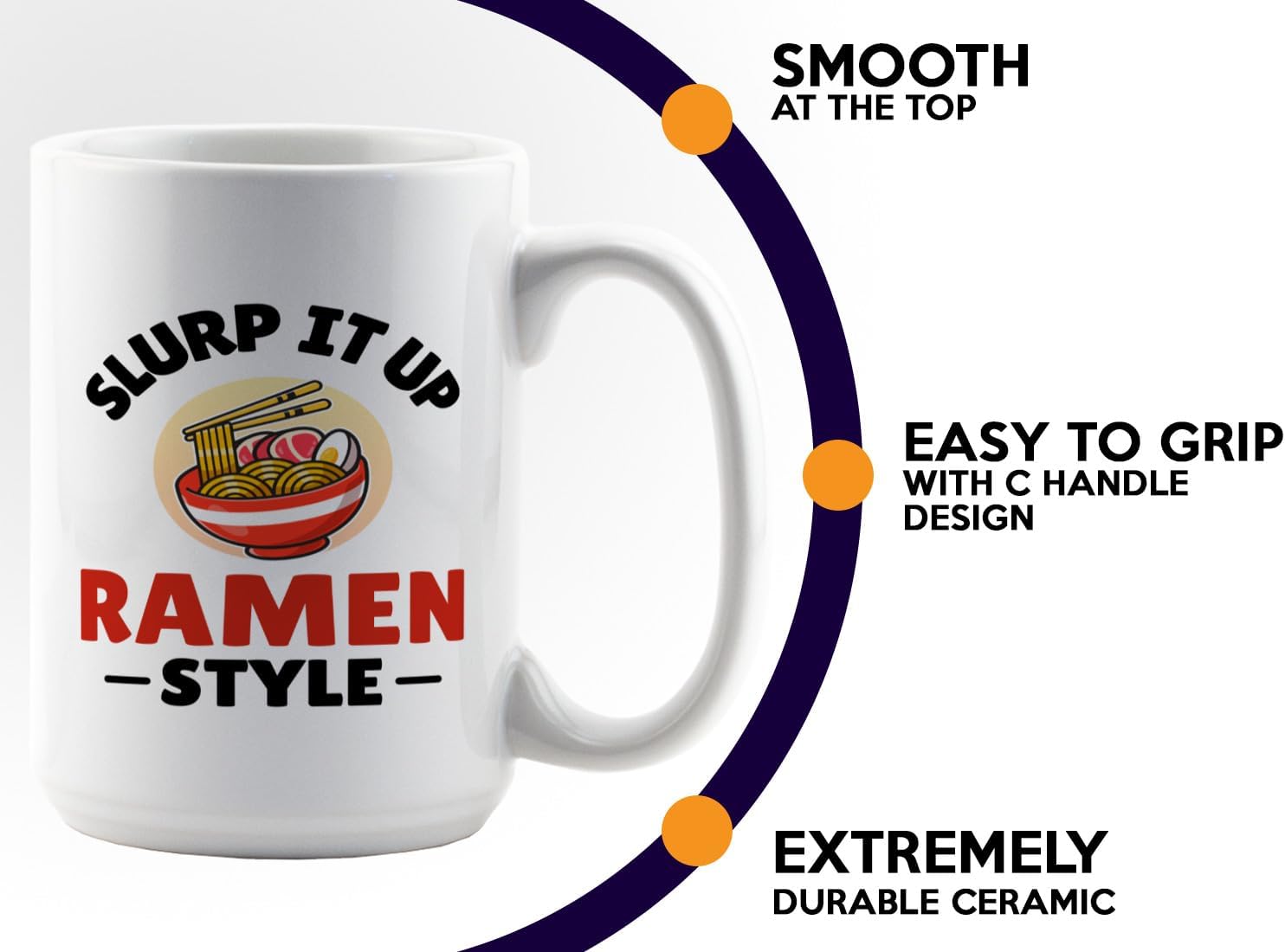 Ramen Lover Coffee Mug 15oz White -Slurp it up - Food Lovers chicken pumpkin vegan pantry spicy noodles image 5