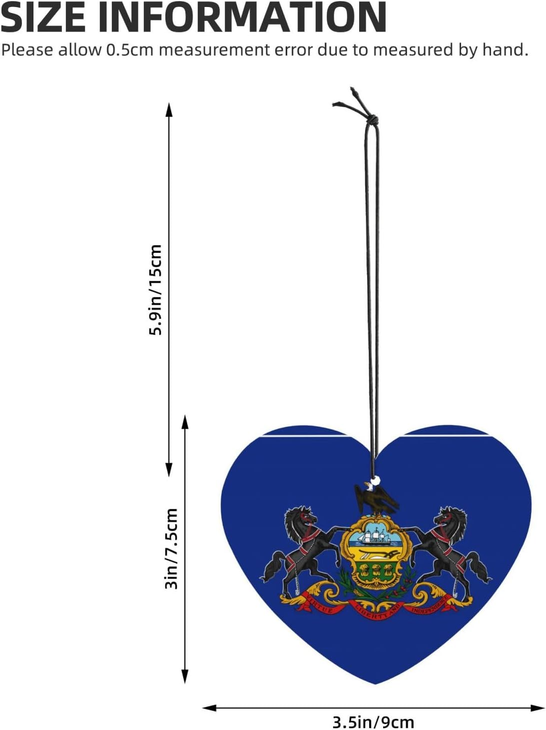 Pennsylvania State Flag Car Air Fresheners Cards - 6 Pieces,Cardstock Scented Decor For Cars,Bedrooms, Closets image 4