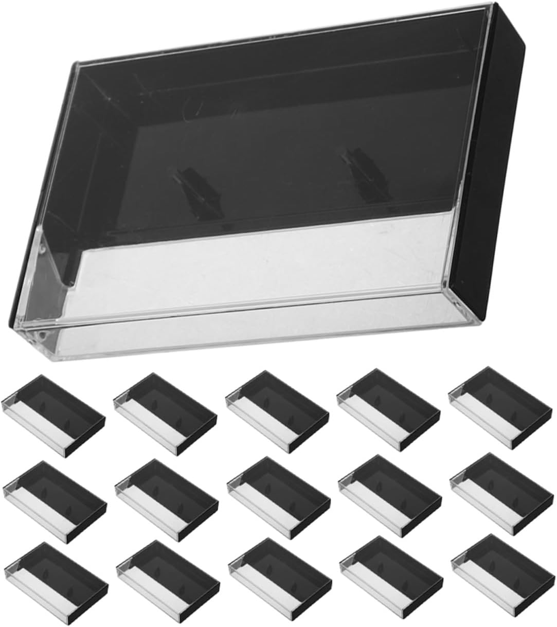 SHOWERORO 20pcs Classic Retro Cassette Tape Display Case Cassette Holder Audio Tape Storage Box Organizer