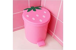 Strawberry Desk Decor, Cute Trash Can for Kawaii Room