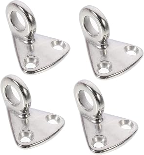 Hemobllo Stainless Steel Circle Hook 4 Pack for Rope and Mud Board | Silver Finish, Easy Install and Wear Resistant, Fishing Boat Deck Use, Not Easy to Break