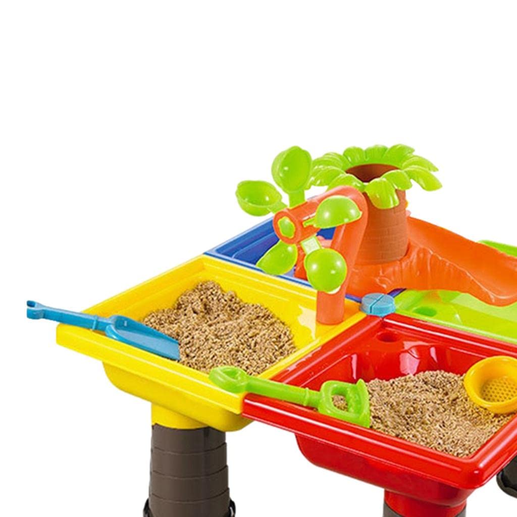 harayaa Strandspieltisch, Sand Und Wasserspielzeug, Eimer Und Schaufel für Kinder, Multifunktional, Tragbar, Fördert Die Kreativität, Geeignet für Strand, Ba, 45x45x35cm