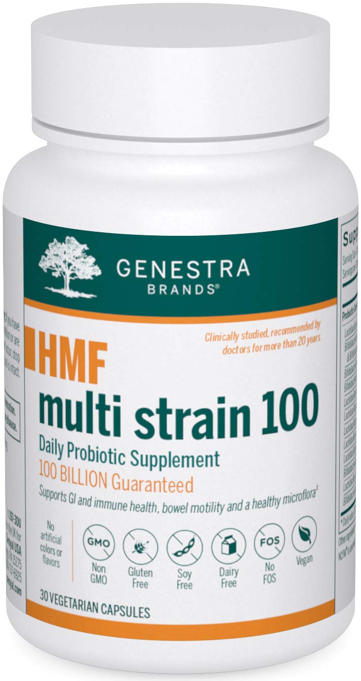 Genestra BrandsHMF Multi Strain 100 | Concentrated 14-Strain Probiotic Combination for Gastrointestinal Health | 30 Capsules
