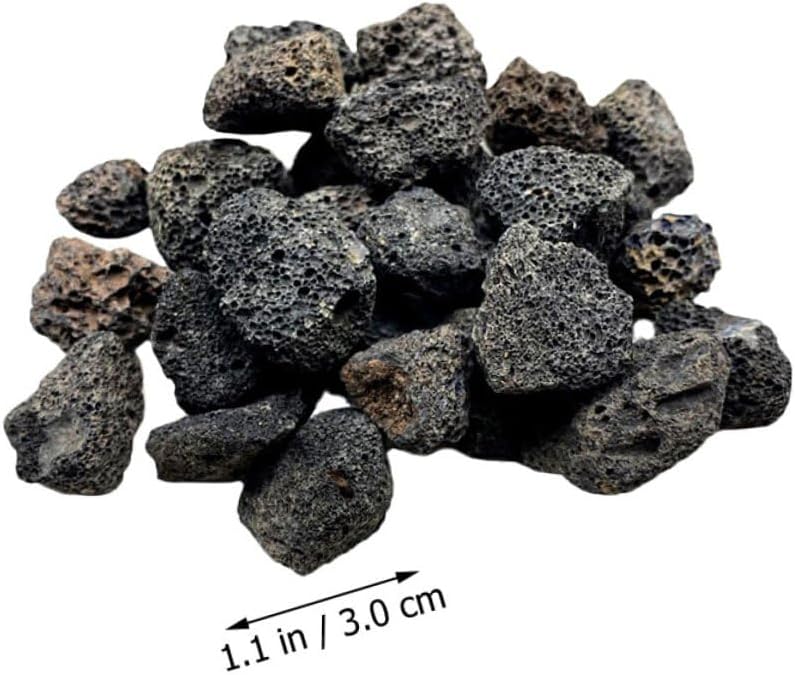 BESPORTBLE Volcanic Stone Aquarium Decorative Rocks 1000g Black Volcanic Rock 2-3cm Freshwater Fish Tank Ornament Planter Decoration