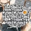 Round Fitted Tablecloths with Elastic Edge Halloween Pumpkin Tombstone Skull Oil-Proof Waterproof Wipeable Table Cover for Kitchen Dining Party Decor Seamless Bat White Black Table Clothes,45 - 54
