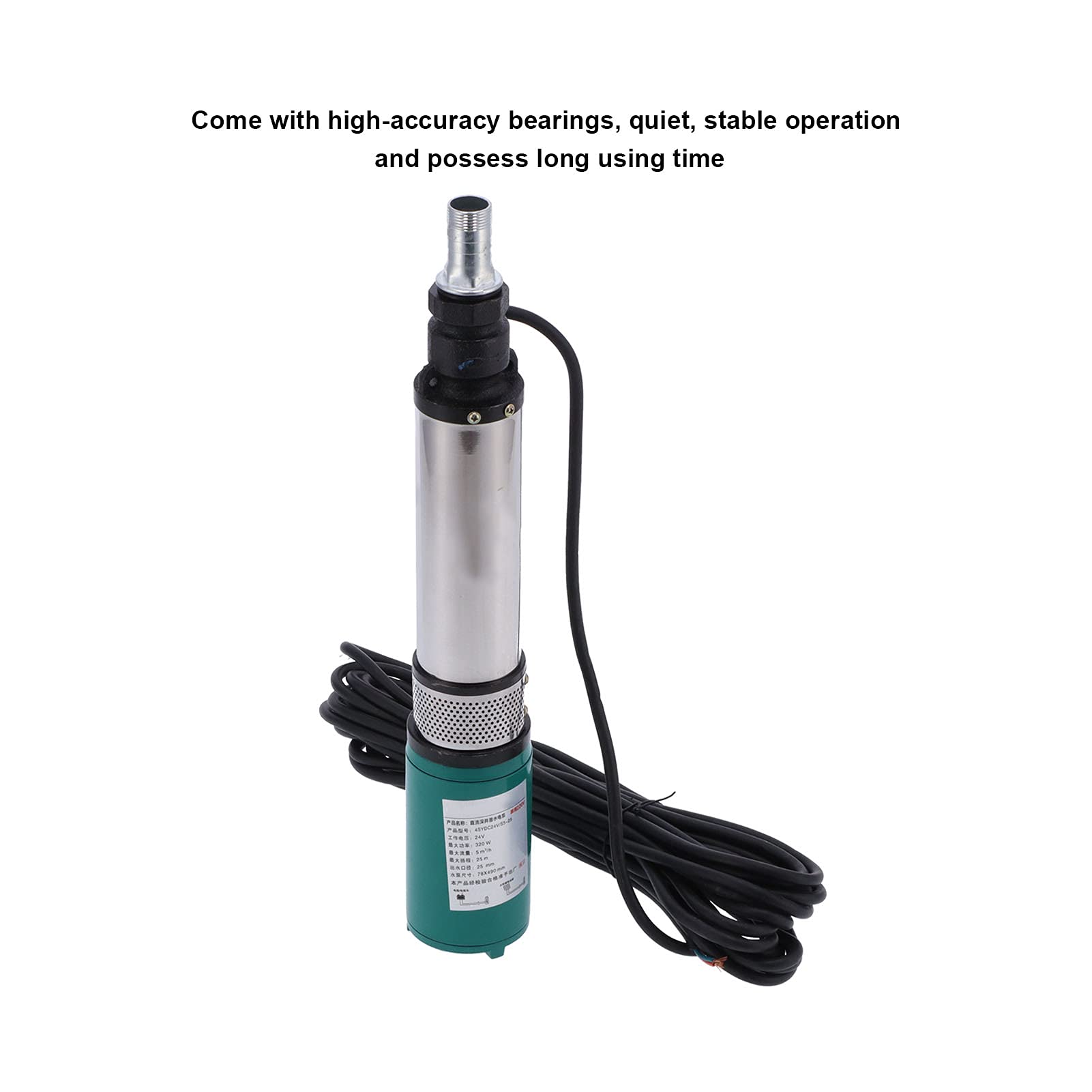 Eujgoov Pompe Sommerse Kit Pompa Acqua Solare DC24V Pompa per Pozzo in Acciaio Inox per Giardino e Laghetto