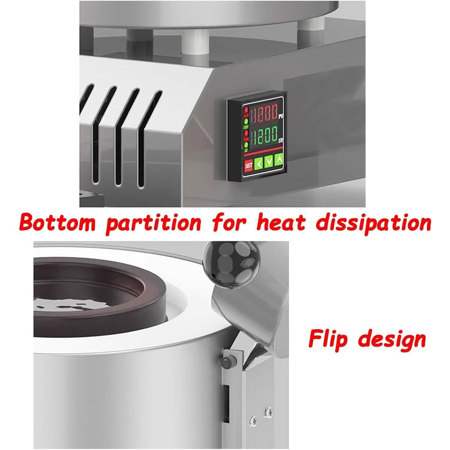 Horno de fusión eléctrico para oro, plata, cobre, 1200 °C, crisol de grafito de 10 kg para reciclaje de chatarra