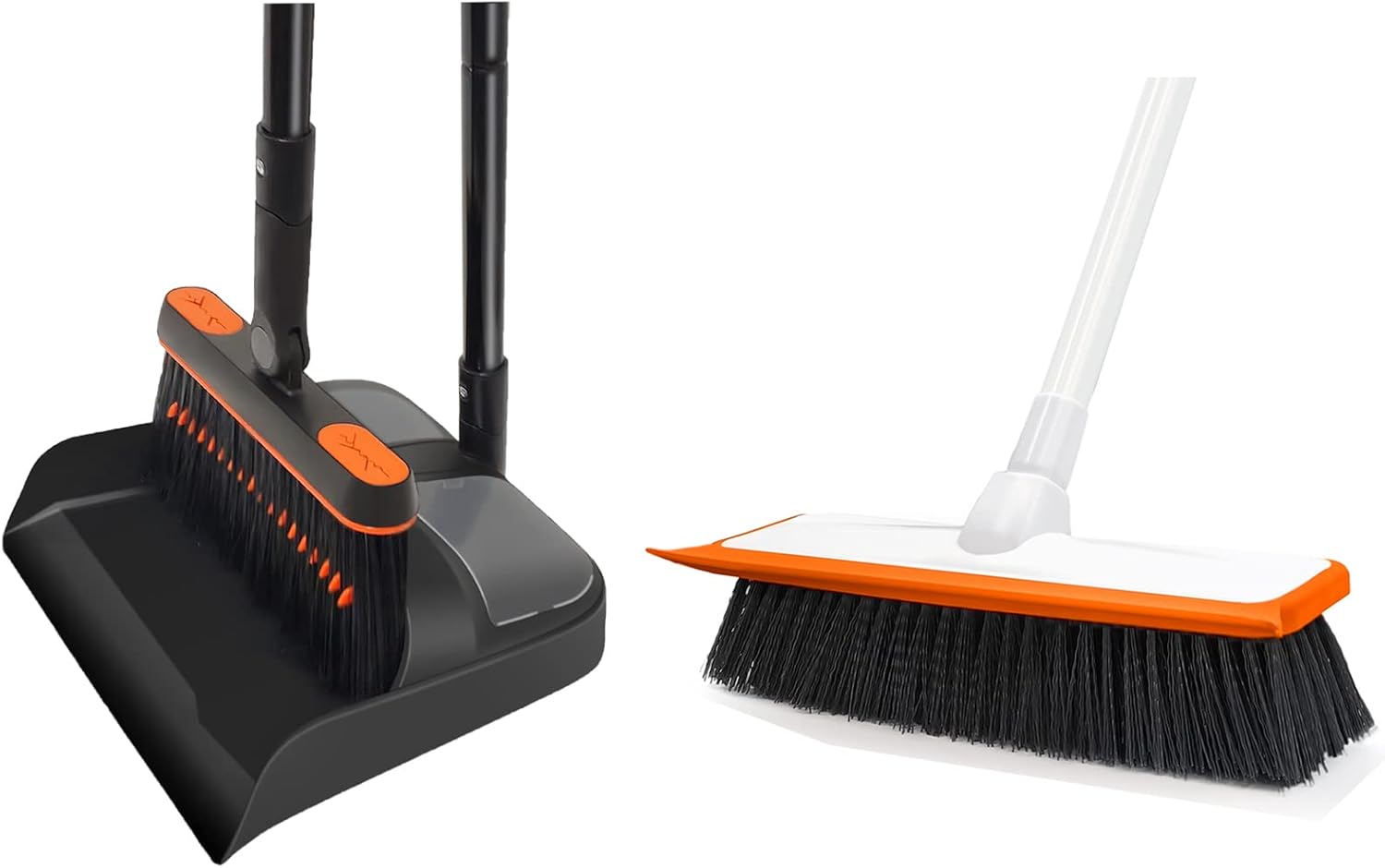 JEHONN Broom and Dustpan Set and JEHONN Floor Scrub Brush