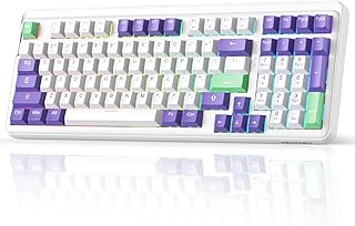 TECKNET Tri-Mode BT5.0/Wired/Wireless Mechanical Keyboard, Custom Hot-Swappable Creamy Sounding, 96% Compact Layout with RGB Backlit, Gasket Mounted Rechargeable Keyboard for Gaming, 97 Keys