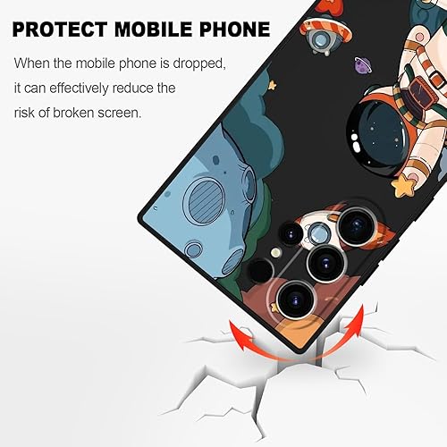 Miniatura 5 de Funda protectora para Samsung Galaxy S23 Ultra, patrón de astronauta a prueba de golpes, anticaídas, para Samsung S23 Ultra, negro astronauta